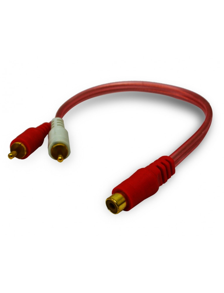 Cable de audio en Y " 2 Plug Rca X 1 Jack Rca Corto "