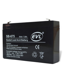 Bateria Seca 6V 7.5 Ah EVL