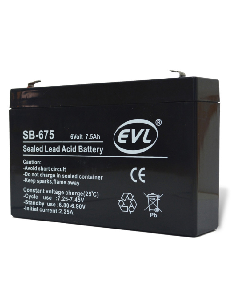 Bateria Seca 6V 7.5 Ah EVL