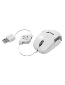 Mouse Retractil Micro Traveler Blanco Genius