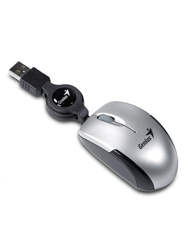 Mouse Retractil Micro Traveler Gris Genius