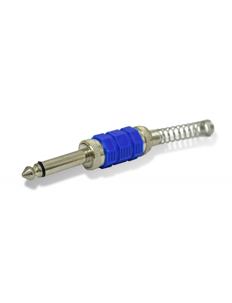 Plug 6.3 Monofonico Con Resorte Azul