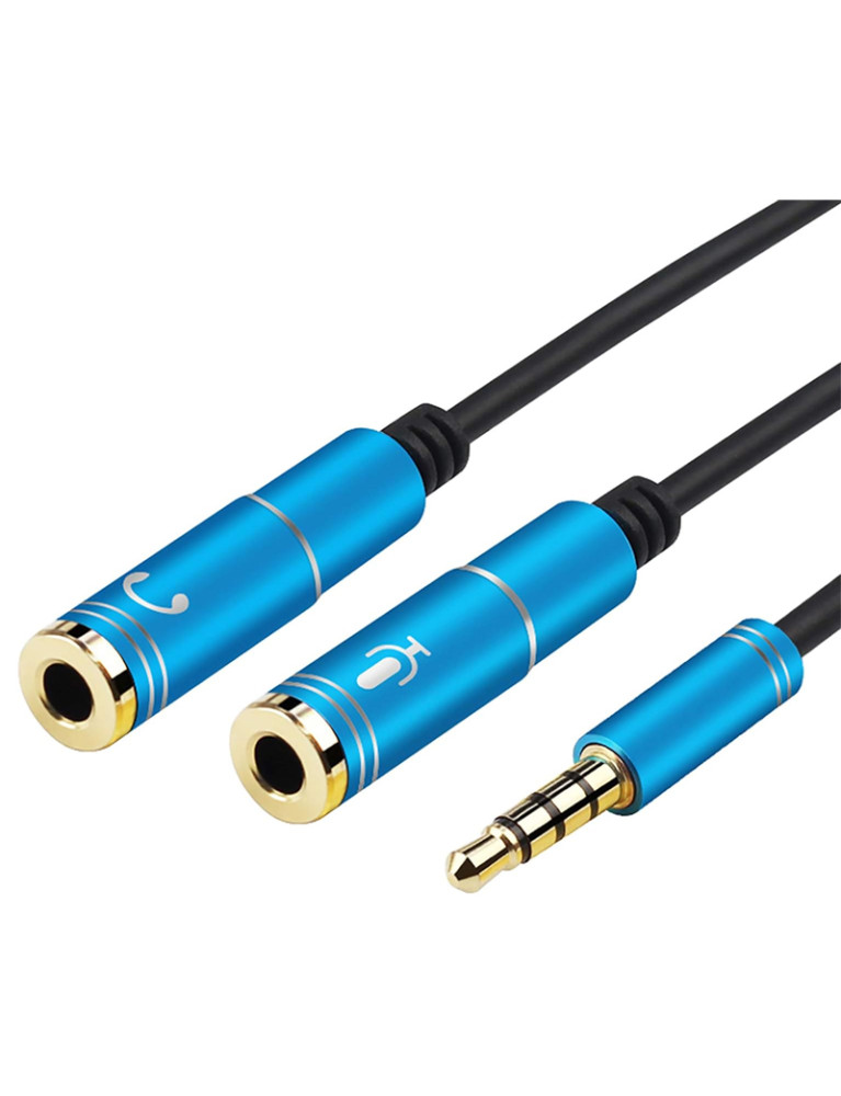 Adaptador Plug 3.5mm a Doble Jack de 3.5mm Audio y Microfono