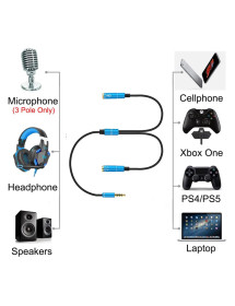 Adaptador Plug 3.5mm a Doble Jack de 3.5mm Audio y Microfono