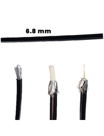 Rollo de cable coaxial RG6 Negro