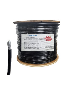 Rollo de cable coaxial RG6 Negro