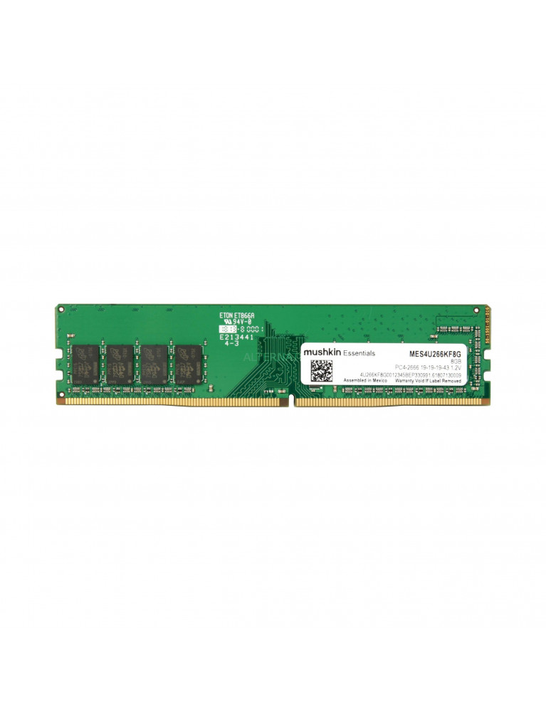 MUSHKIN ESSENTIALS MEMORIA RAM 8GB PC4-2666 CL19-19-19-43 1.2V MES4U266KF8G