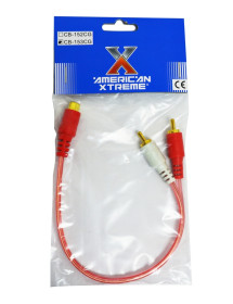 Cable de audio en Y " 2 Plug Rca X 1 Jack Rca Corto "