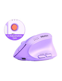 Mouse Ergonómico Inalámbrico y Bluetooth Meetion BTM008 Morado