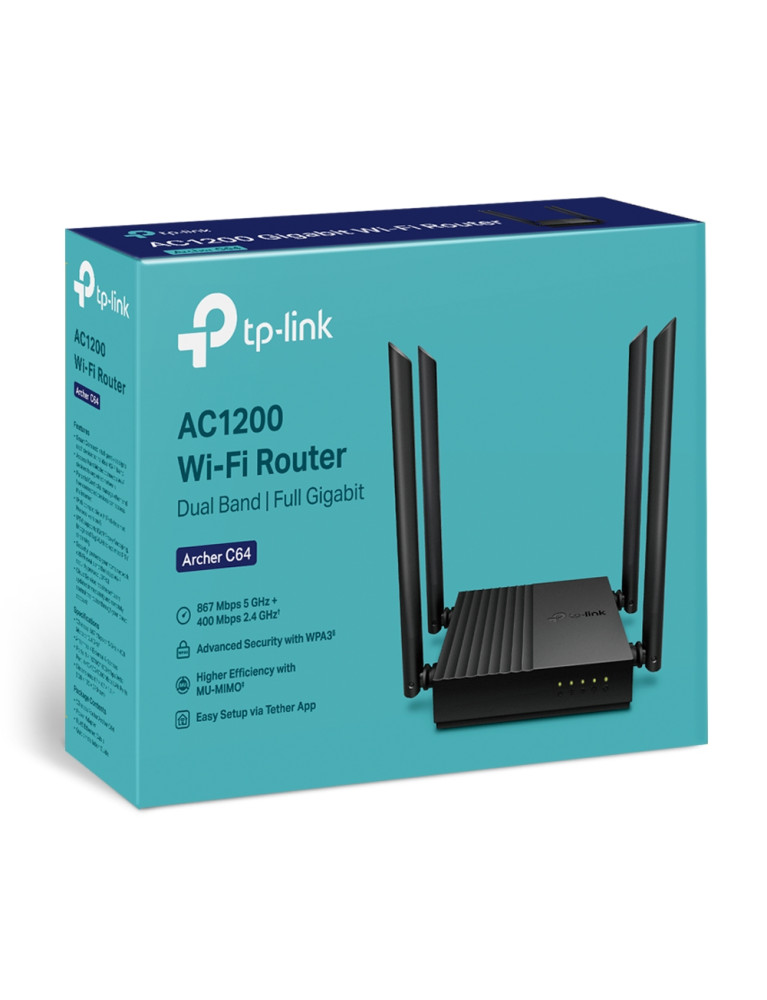 Router Archer C64 TP-LINK AC1200 X4 Antenas Doble Banda