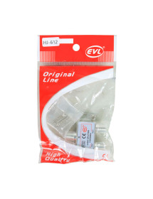 Splitter Coaxial 1 A 2 Vías EVL 5 A 2400 MHZ