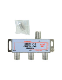 Splitter Coaxial 1 A 3 Vías EVL 5 A 2400 MHZ