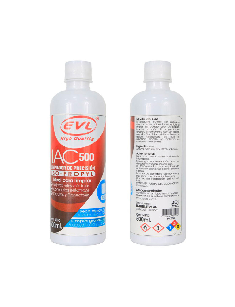Alcohol Isopropílico Limpiador 500ml EVL