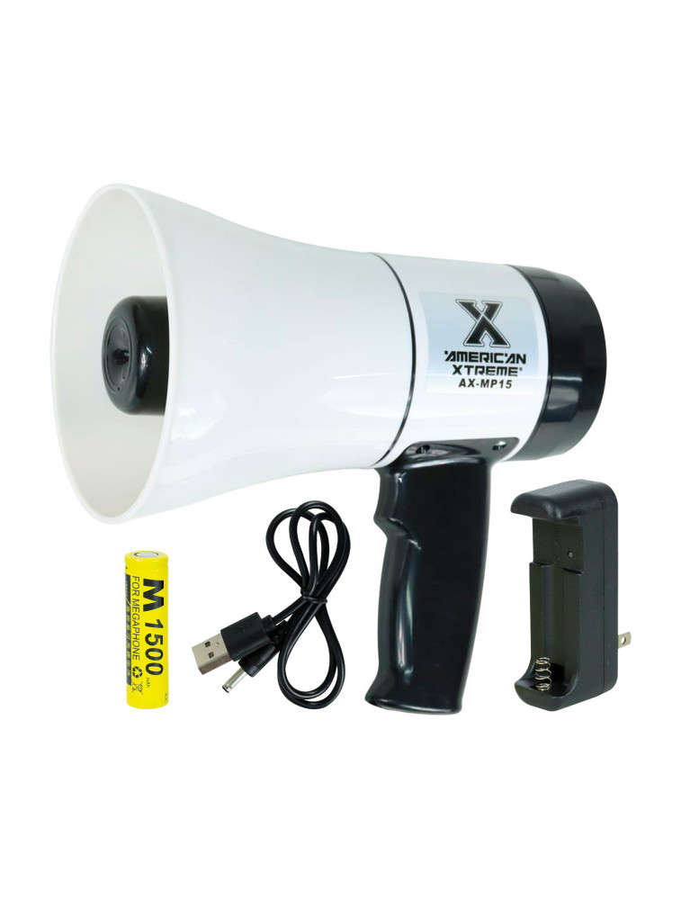Megáfono de Mano AX-MP15 Negro American Xtreme