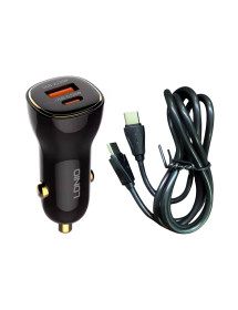 Cargador de Carro Carga Rápida USB A Y Tipo C LDNIO 60W C103