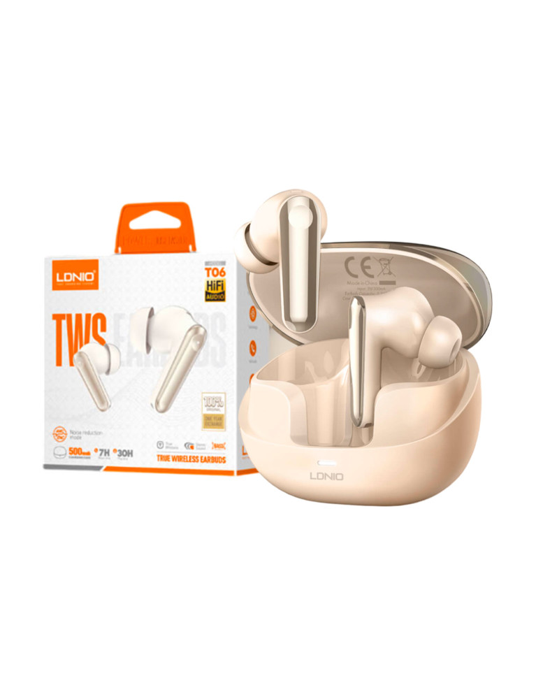 Audífonos Inalámbricos T06 Originales LDNIO Golden