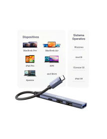 Hub Usb Tipo C 4 puertos 4 en 1 LDNIO DS-34C