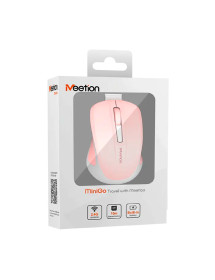 Mouse Inalambrico MiniGo Meetion Rosado