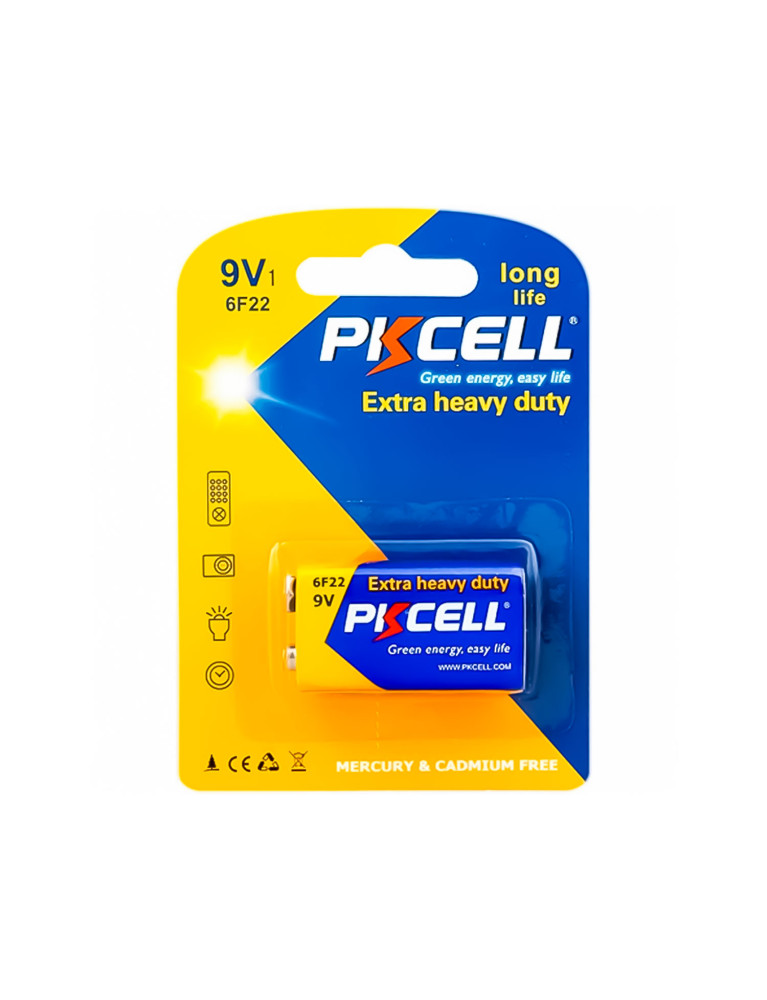 Pila 9V Carbón PKCELL