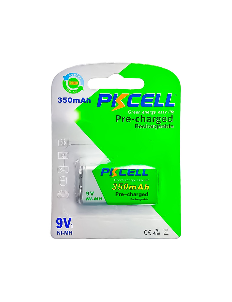Batería 9V Recargable PKCELL 350mAh