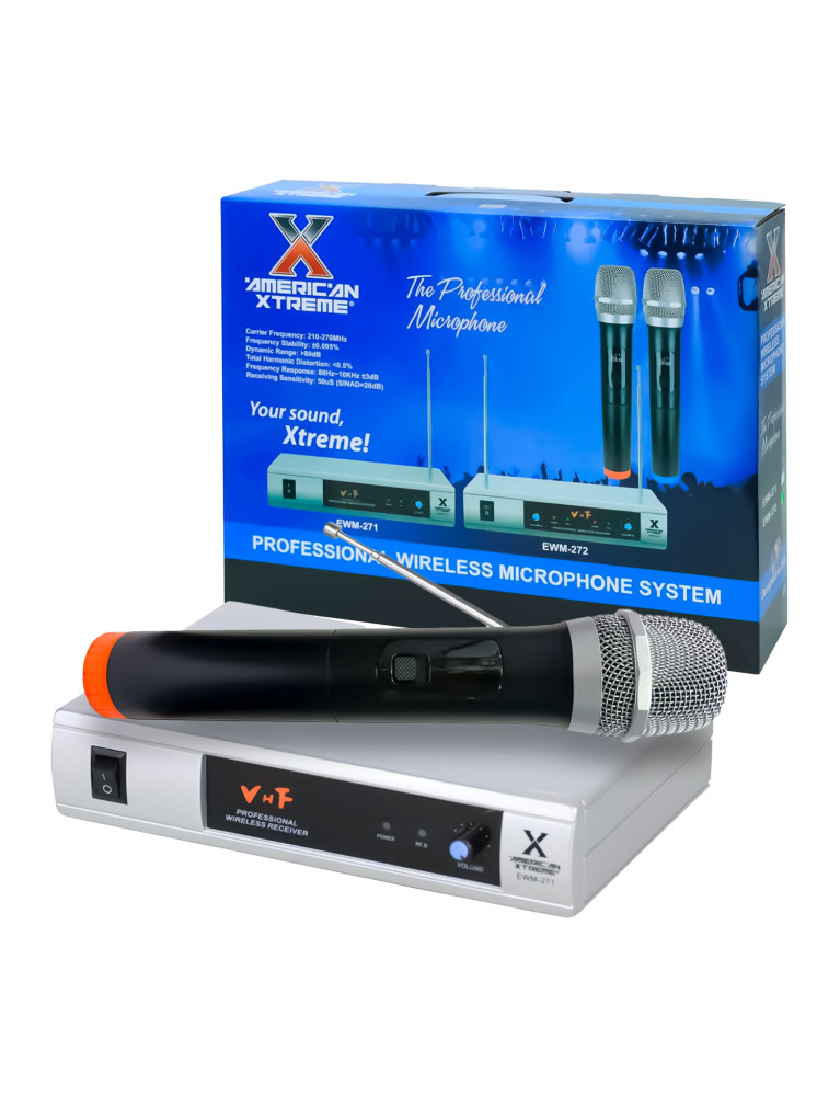 Micrófono Inalámbrico American Xtreme EWM-271 Semi Profesional VHF
