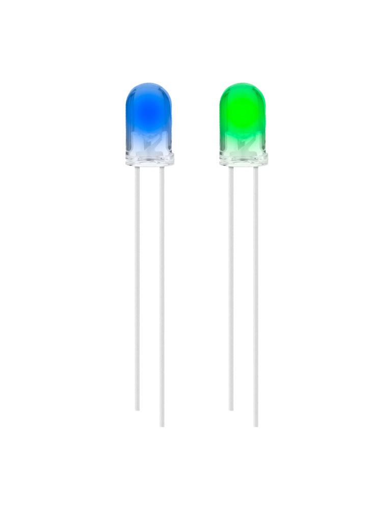Diodo Led Transparente Bicolor Azul - Verde
