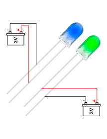 Diodo Led Transparente Bicolor Azul - Verde