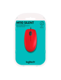 Mouse USB Logitech M110 Silent Rojo
