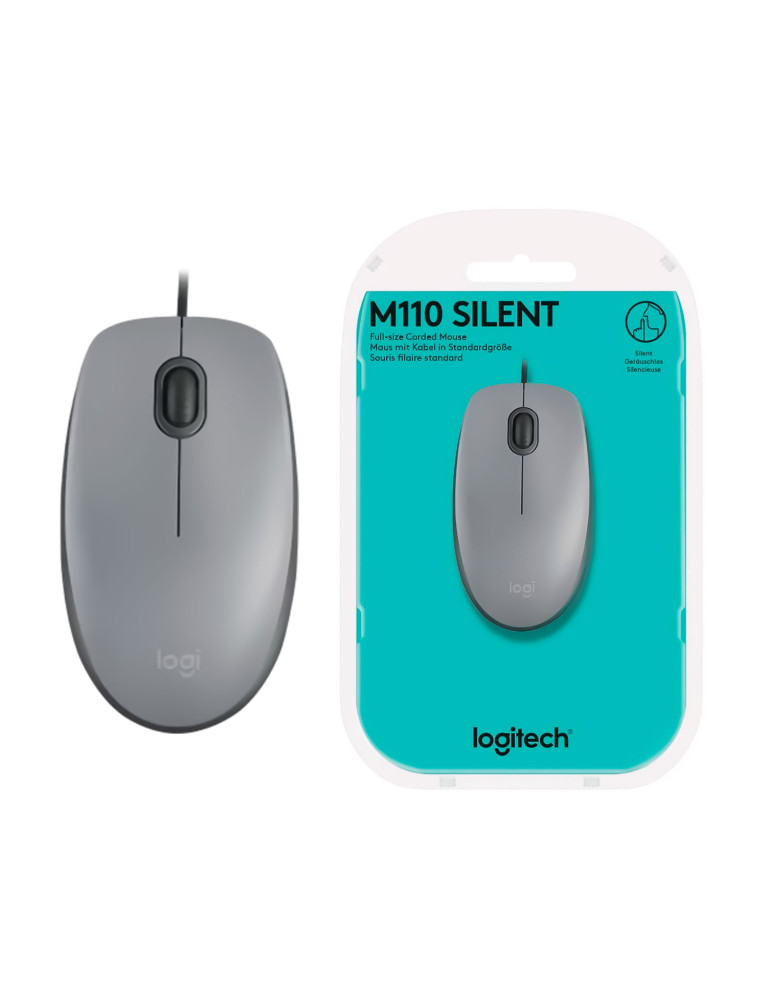 Mouse USB Logitech M110 Silent Gris