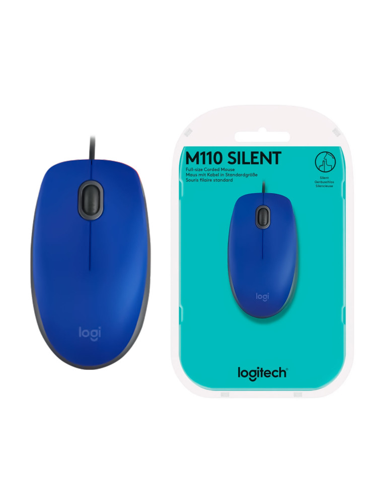 Mouse USB Logitech M110 Silent Azul