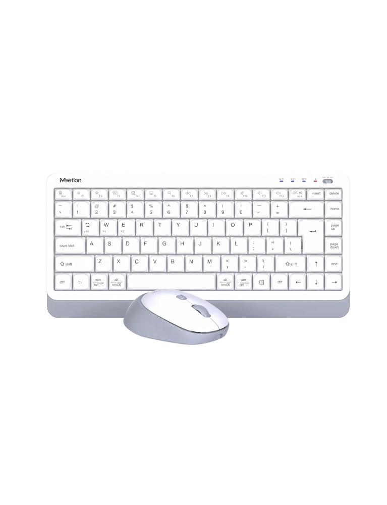 Teclado y Mouse Inalámbrico - Bluetooth Mini 5000 Blanco Meetion