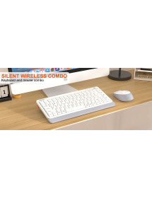 Teclado y Mouse Inalámbrico - Bluetooth Mini 5000 Blanco Meetion