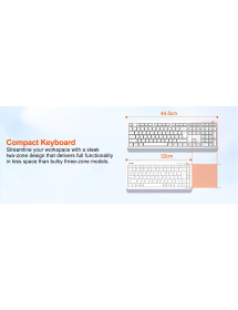 Teclado y Mouse Inalámbrico - Bluetooth Mini 5000 Blanco Meetion