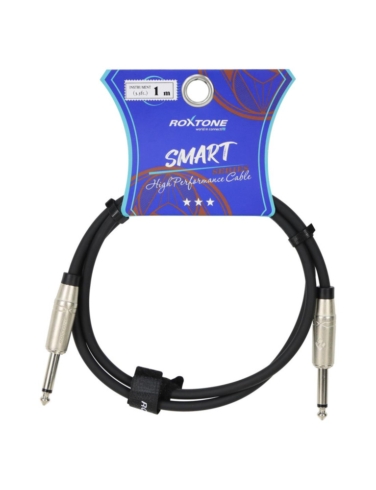 Cable De Audio 6.3 A 6.3 Monofónico Plug Metal SGJJ100L010  1 MT Roxtone