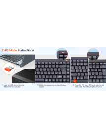 Teclado y Mouse Inalámbrico - Bluetooth Mini 5000 Gris Meetion