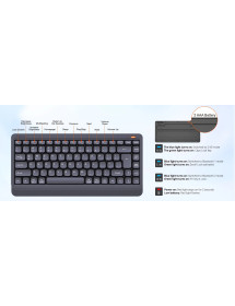 Teclado y Mouse Inalámbrico - Bluetooth Mini 5000 Gris Meetion