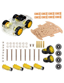 Chasis Carro Robot Con 4 Ruedas - 4 Motores MDA045