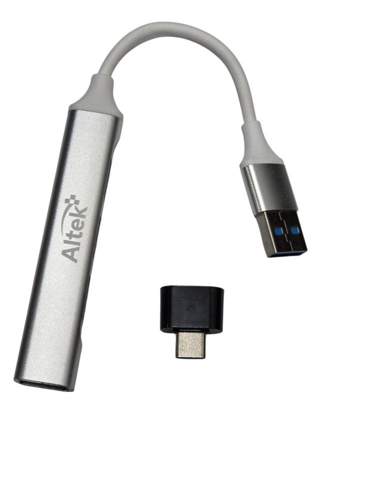 Hub Usb 3.0 x 4 Puertos Metalizado Altek