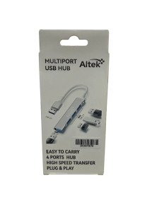Hub Usb 3.0 x 4 Puertos Metalizado Altek