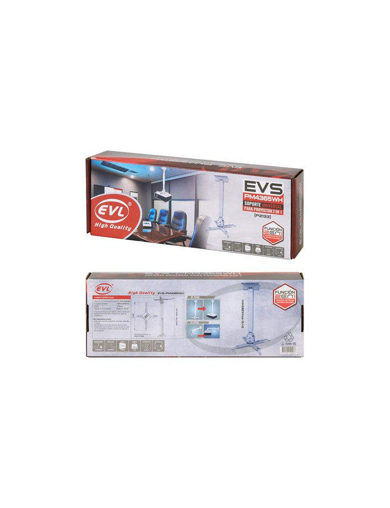 Soporte Para Proyector de Pared y Techo EVL EVS-PM4365WH