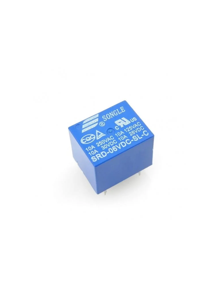 Relay 6 Voltios Dc -  5 Pines Pequeño SRD-6V