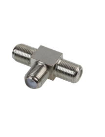 T Coaxial Plateada Con Rosca