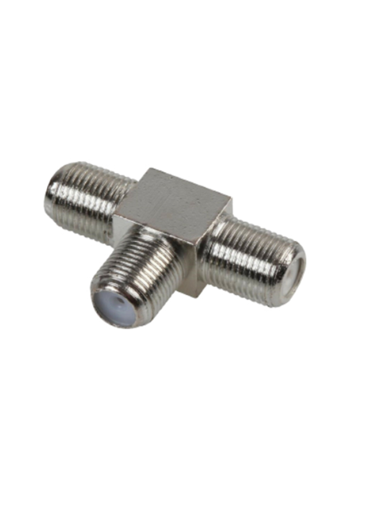 T Coaxial Plateada Con Rosca