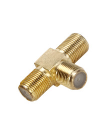 T Coaxial Dorada Con Rosca