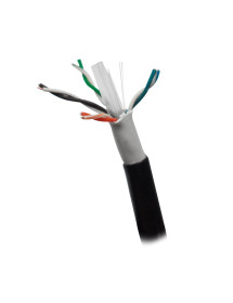 Cable Utp X Rollo 305 Mt Categoría 6 Negro Para Exteriores
