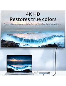 Hub Usb C 8 en 1 Metálico Hdmi + Red HUB8.1