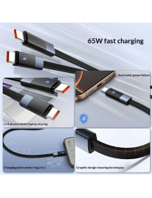 Cable de Datos Usb C A Usb C Negro 2 Mt LC242C   65 W Apagado Automático Negro  LDNIO