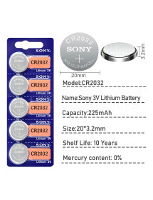 Pila CR2032 Litio Sony Blister x 5 Unidades Original